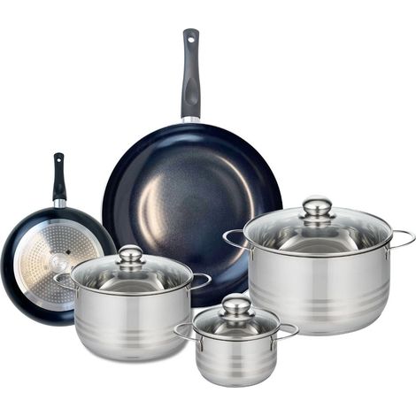 Ensemble de 2 Poêles de cuisson 20 et 32 cm et 3 faitouts 14, 20 et 24 cm Elo Prima Brillant (1/4)