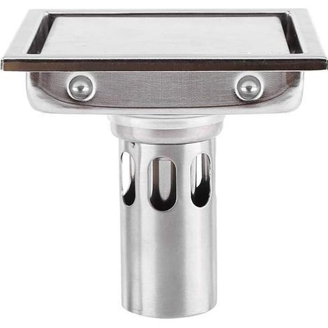 110mm Square Floor Drain 304 Stainless Steel Hair Strainer for Tile Anti-clogging Anti-odor Kitchen Bathroom Large Diameter Toilet Balcony