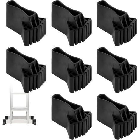 8 Pack Non-Slip Replacement Ladder Feet - Black - Accessories for Telescopic Ladders, Herringbone Ladders, Engineering Ladders (1/5)