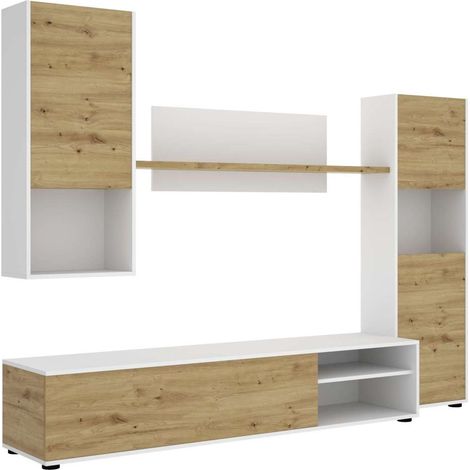 Mueble de salon Kala  Blanco Nordic180 cm(alto)220 cm(ancho)41 cm(largo)