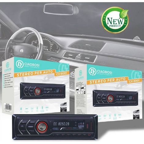 TRADE SHOP - Autoradio Stereo Per Auto Lettore Mp3 Bluetooth Aux Usb Sd Telecomando Cx-9001 - (1/4)