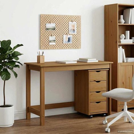 vidaXL Set di Scrivania e Armadietto 2 pz Marrone Miele (1/5)
