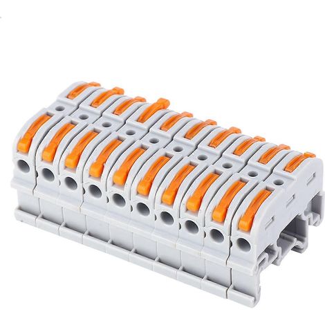 10 Stück PCT-211 Schienen-Drahtverbinder 0,2-4 mm Press-Schnellverdrahtungs-Klemmenblock (Hellgrau) (1/4)