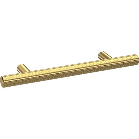 Nuie Brushed Brass 156mm Knurled Bar Furniture Handle with 96mm Hole Centres - H030 (1/2)