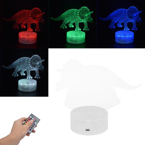 RGB-Dinosaurier-Nachtlicht, 16 Farben, 4 Modi, dimmbare Tischlampe, Geschenk mit Touch-Fernbedienung (1/5)