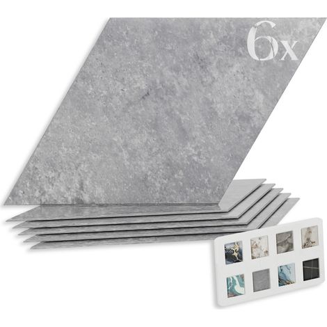 HEXIM Marmorplatten Optik Rauten Set 6 Stück SPC Dekor Fliesen innen außen: 8235, 6 Stück (1/5)