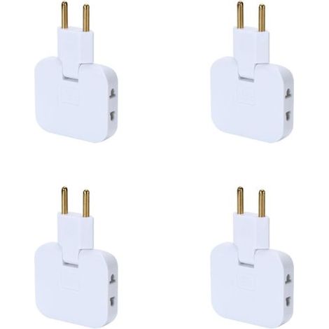 Kaelt - 4x Multiprise Plate Derriere Meuble avec 3 Prises Prise Plate avec Connexion Pivotante 180º Murale avec Adaptateur Prise Multiple 16A/250V (1/3)