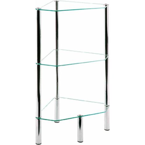 Étagère d'Angle en Verre "Eliot" 77cm Transparent