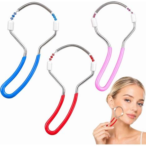 Wiederverwendbares, manuelles und tragbares Gerät zur Gesichtshaarentfernung für Frauen, 3er-Pack (1/5)