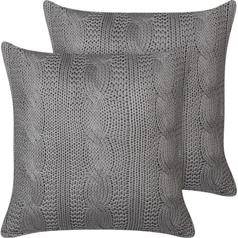Dekokissen 2er Set CONSTYLIS Baumwolle 45 x 45 cm Dunkelgrau Ohne Muster