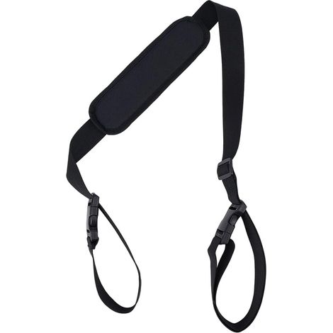 Tracolla regolabile per sedia da spiaggia, cinghie antiscivolo universali di ricambio per biciclette pieghevoli, monopattini, campeggio, escursionismo, picnic, nera, 106-176 cm
