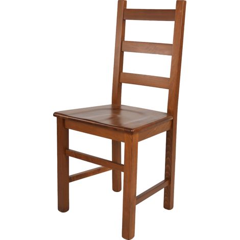 Tommychairs - Sedia modello Rustica per cucina bar e sala da pranzo, robusta struttura in legno di faggio color noce chiaro e seduta in legno
