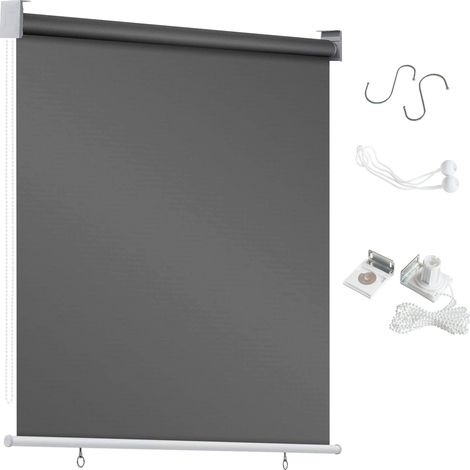 Randaco Senkrechtmarkise 140x240 cm Balkonrollo Dunkelgrau UV Schutz Sonnenschutz Sichtschutz wasserdicht wetterfest Balkon Terrasse