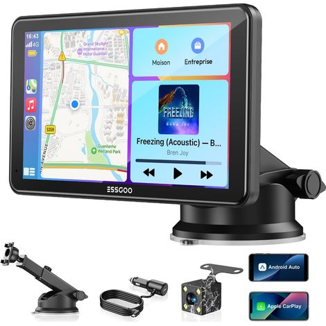 7 Pouces Écran Voiture CarPlay sans Fil avec Caméra de Recul (1/5)
