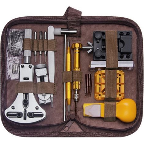 Kit Réparation Montre - Outil Multifonction Acier et Plastique pour Ouverture Fond Montre - Ajustement Bracelet et Remplacement Pile - 1 Set (1/5)
