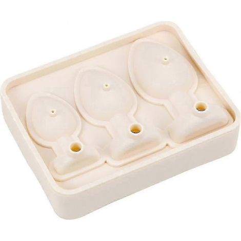 Moule en silicone beige pour fabriquer soi-même des bacs à glaçons en forme de plug anal (blague à faire soi-même) (1/4)