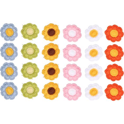 Nœuds de poils de chien, 24 pièces, mélange de couleurs mignonnes, toilettage, fleur pour animaux de compagnie, nœud supérieur avec élastique pour chat (1/5)