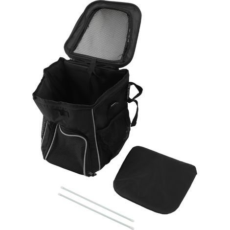 Panier de vélo pour chien, imperméable, respirant, amovible, sac à dos pour voyage en plein air, noir (1/5)