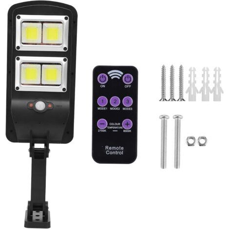 Applique Murale à capteur Solaire, réverbère extérieur étanche Rechargeable par Induction de Corps Humain - 30W(IP65)