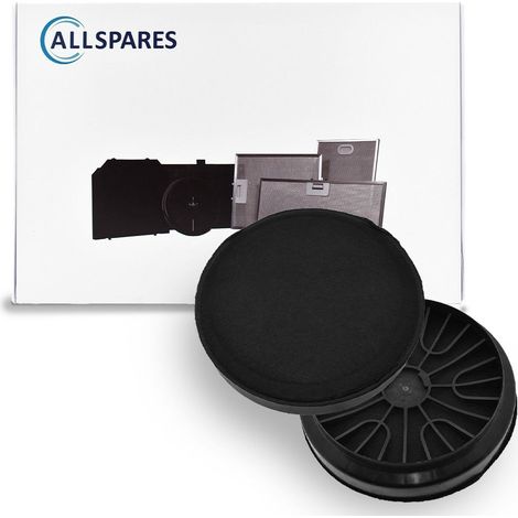 Filtro de carbón AllSpares (2 uds.) para campanas extractoras compatibles con Bosch 00796390 / 796390 / DHZ5276, Siemens LZ52751 / Neff Z5138X5 (Ø189mm)