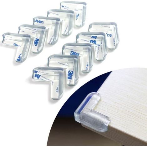 10pcs Protection D\\'Angle De Meuble silicone transparent, Protège Coin, avec colle (1/4)