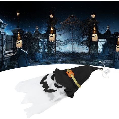 Leuchtender Hexenhut, LED-Lichterkette für Halloween, Dekoration für drinnen und draußen, für Pergola, Baum und Garten. (1/5)