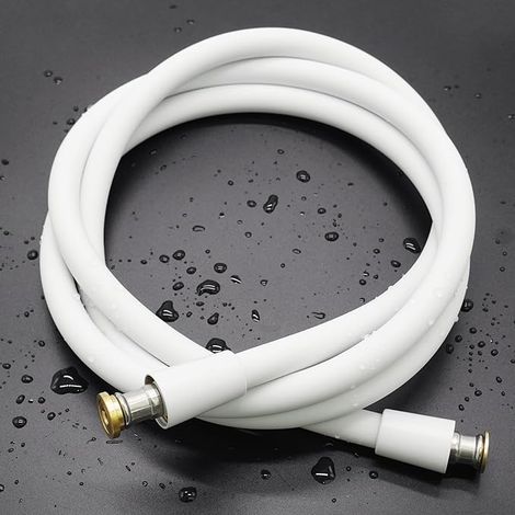 Extra Long Soft Silicone Anti-Twist Shower Hose for Hand Shower with Brass Insert and Nut 200 cm White (1/5)
