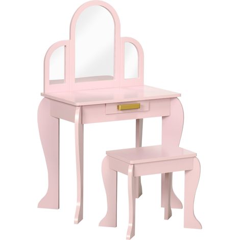 Specchiera Giocattolo per Bambini 52x32x85 cm in MDF e Acrilico Rosa (1/5)