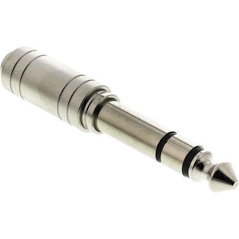 Adaptateur audio et vidéo RS PRO Droit, 3,5mm Stéréo Femelle vers 1/4 Stéréo Mâle ( Prix pour 1 )