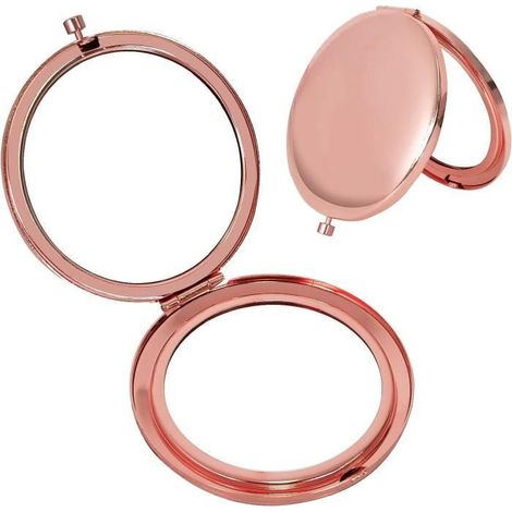 Miroir de maquillage compact - Marque inconnue - Miroir pliant rond - Blanc (1/4)