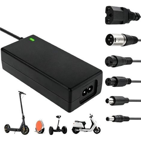 Chargeur pour trottinettes électriques - adaptateur pour vélo - chargeur universel 36V/42V 2A - avec 6 ports - chargeur de batterie - 7 pièces (1/5)