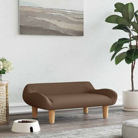 Panier pour chien marron, dimensions 70x40x24 cm, en tissu. (1/4)
