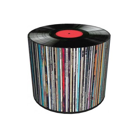 Runder Deko-Pouf von Bertoni, Vinyl-Print – für Wohnzimmer und Kinderzimmer, 40 cm Durchmesser, elegant, mit Reißverschluss und abnehmbarem Bezug (1/3)