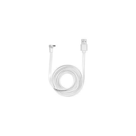 2M/6.6ft Charging Power Cable Fits for Arlo Pro, Arlo Pro 2, Arlo GO, Arlo Light Weatherproof Indoor/Outdoor Flat Cable Aluminium Alloy Micro USB Cable Charging/Power Cord without Plug, 1 Pack (White)