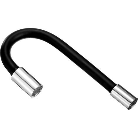 Prolunga per rubinetto in schiuma, prolunga per rubinetto, prolunga per scarico del lavandino, prolunga per rubinetto del bagno, adattatore flessibile nero per tubo da giardino (50 cm) (1/4)