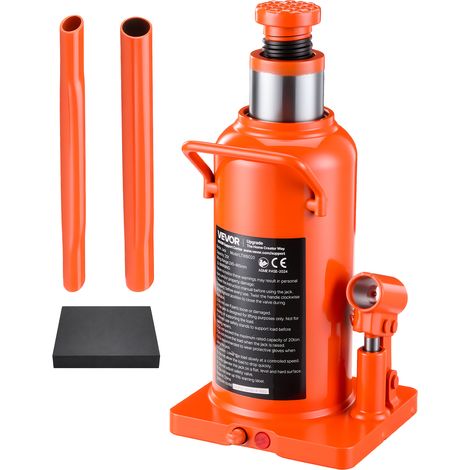 VEVOR Cric Idraulico a Bottiglia Carico 20 Tonnellate per Veicoli Pesanti Corsa di Sollevamento da 245 a 465 mm, Martinetto Multidirezionale con Maniglia Lunga, Berline, SUV, Pick-up, Camion, Autobus (1/5)