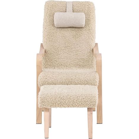 Fårö fauteuil avec repose-pieds brun. (1/5)