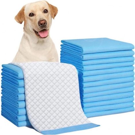 20 tapis d'apprentissage de la propreté pour animaux - Tapis d'éducation canine - Tapis de propreté d'intérieur - 60 × 90 cm - Bleu - Tissu non tissé/SAP/PE/pâte de bois/pâte de fibres Bleu (1/5)