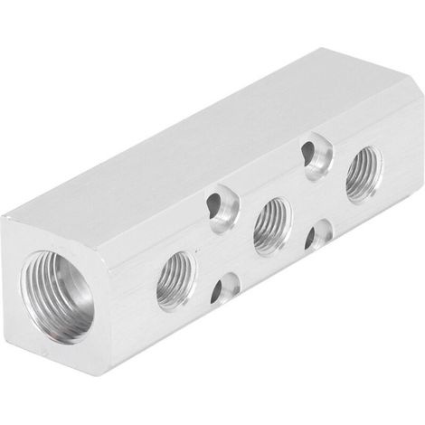 Collecteur pneumatique de distribution d'air, connecteur répartiteur, entrée G1/2, sortie G1/4, 30 x 30 mm, SY30-02-3F (1/5)