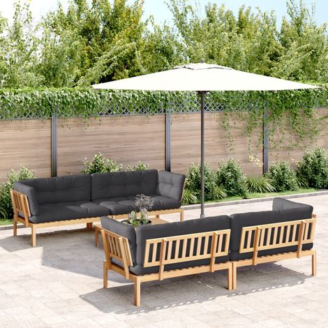 Teenpull – 5-tlg. Garten-Sofagarnitur aus Paletten mit Kissen Akazienholz (1/5)