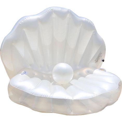 Coquille Géante Gonflable pour Piscine - Lit Flottant Perle avec Accessoire de Nage Adulte (1/5)