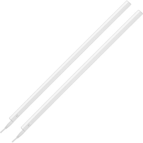 Lot de 2 réglettes LED sous meuble longueur 87,3 cm blanc 10 W 1100 lm lumière neutre 4000 K avec interrupteur et kit de montage lampe cuisine placard atelier