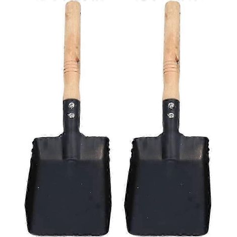 Pelle à cendres robuste en fer composée de 2 pièces pour cheminée et jardinage  pelle à charbon multifonctionnelle avec poignée ergonomique. (1/4)