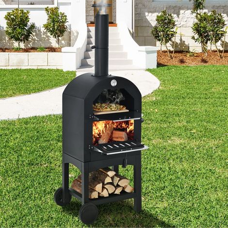 Outdoor Pizza Oven Wood-fired Pizza Maker Pizza Stone with Waterproof Cover (1/5)
