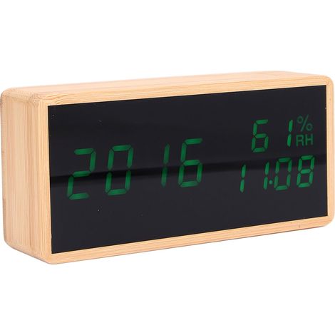 Réveil électronique créatif avec affichage de la température et de l'humidité, horloge numérique LED et commande vocale (1/5)