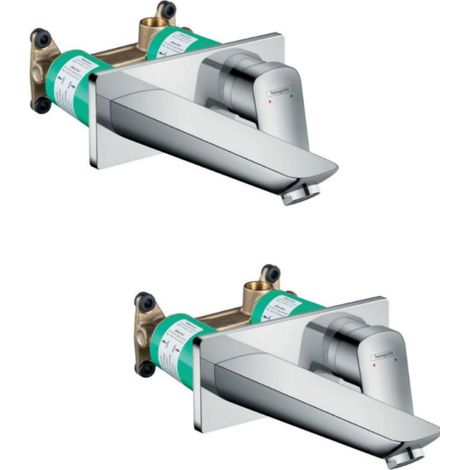 HANSGROHE Logis mezclador mecánico de lavabo empotrado 195 mm + cuerpo empotrado