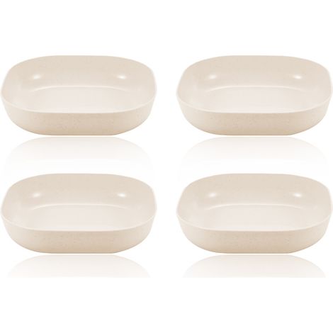 Assiettes en polypropylène à bords hauts, compatibles lave-vaisselle, idéales pour les repas à la maison ou en déplacement. (1/5)