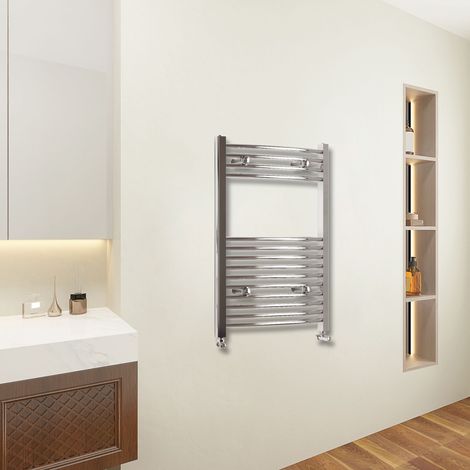 AICA 800x500mmChrome Curved Center Heated Towel Track Heated Towel Radiator (1/4)