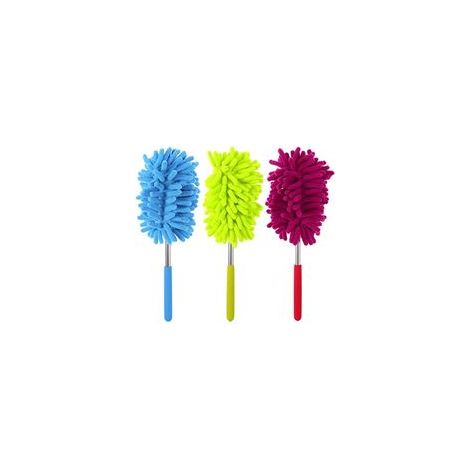 Plumeau Poussiere Microfibre avec Tige télescopique pour éliminer la poussière et Les Taches sur Les fenêtres et Les Meubles Lot de 3