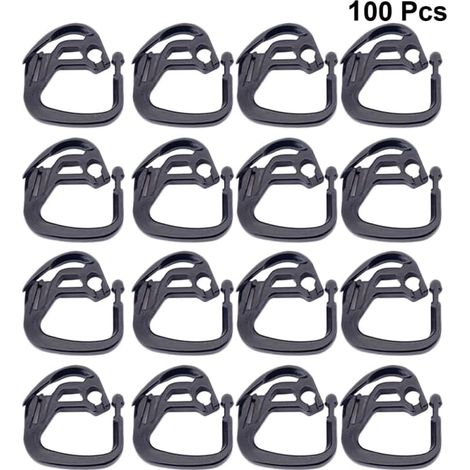 100 lot de Attaches En Abs Pour Filets D'Ombrage Noires - Installation Facile Clips Robustes Pour Jardins Et Espaces ExtéRieurs (1/5)